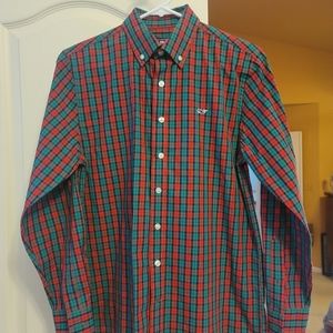 Boys Vineyard Vine Plaid Long Sleeve Shirt